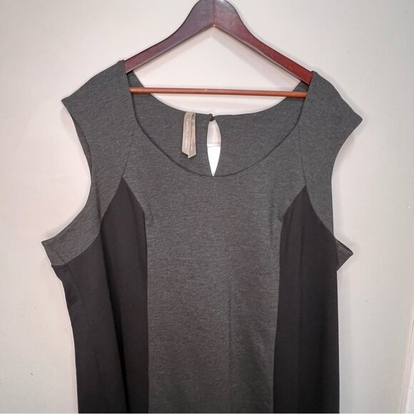 Pennington’s Black & Grey Colourblock Medium Weight MIDI Dress Size 3x - Picture 5 of 5